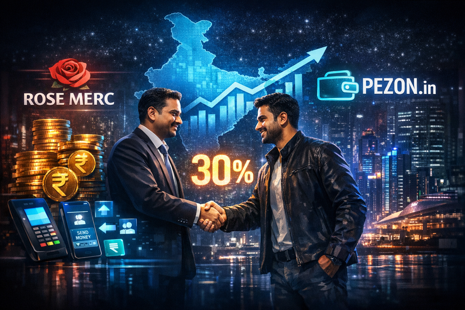 Rose Merc Acquires 30% Stake in Pezon.in to Enter India's Fintech Sector